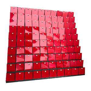 웨딩 파티 장식 반짝이 레드 스퀘어 스팽글 패널 보드 벽 - Product Image 2