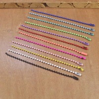 Chaînes à billes métalliques de 11 cm pour DIY, porte-clés, étiquettes de poupées, connecteurs manuels, chaînes à billes pour poupées, ornements de téléphone, chaînes colorées