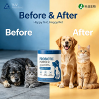 Poudre Probiotique Premium pour Animaux de Compagnie Bacillus Subtilis Absorption Rapide Sûr Soutien Digestif Immunitaire Santé de la Peau et du Pelage Riches en Protéines pour Chiens