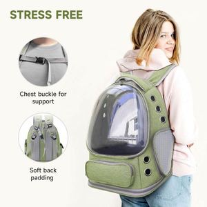 Free Sample <b>Cat</b> <b>Backpack</b> Carrier Breathable <b>Cat</b> Carrier Large Space Bubble Pet <b>Backpack</b> for Kitty Small Dog Transparent - Product Image 4