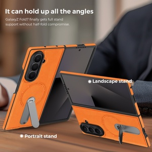 New Magnetic PU Leather Phone Case for Samsung Fold 7 3 4 5 6 With Hidden 360° Strip <b>Stand</b> <b>Wireless</b> <b>Charging</b> Shockproof Cover - Product Image 5