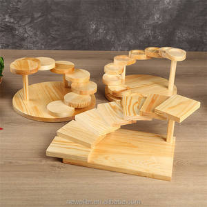Table à sushi en bois Newell Square, échelle à plusieurs niveaux, plateau de buffet, écologique, pour mariage et utilisation en cuisine d'hôtel - Product Image 6