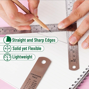 Règles en acier Bview Art 6, 8, 12, 14 pouces, non pliables, lot <span class=keywords><strong>de</strong></span> 4 - Product Image 4