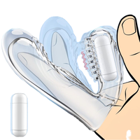 Vibrateur pour doigts à double stimulation Accessoire réutilisable Transparent Soft Stretchy Adult Sex Toys for Women Couples Mini Vibrator