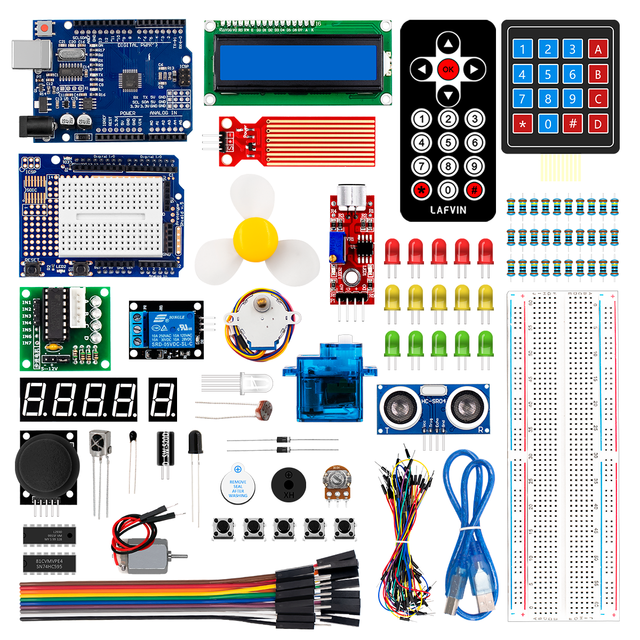 Super Starter Kit SG90 Servo, Lcd1602 ,Stepper Motor, jumper Wire for Arduino with Tutorail