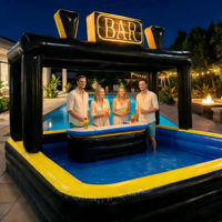 Bar de piscine gonflable en PVC durable personnalisable, radeau flottant pour la famille et les fêtes, cour arrière, pour les célébrations aquatiques, qualité commerciale, location