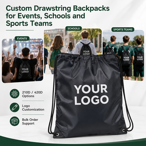Mochila con Cordón de Poliéster 420D Premium con Logotipo Personalizado para Eventos Escolares y Bolsa Deportiva Resistente para Equipos - Product Image 2