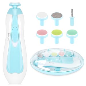 Kit de soin des ongles électrique <span class=keywords><strong>6</strong></span> en 1, coupe-ongles, lime, polisseur, outil de façonnage, lime à ongles pour bébé - Product Image 6