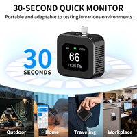 Vente en gros de détecteur 6 en 1 PM2.5 PM10 CO CO2 HCHO TVOC, moniteur de qualité de l'air intérieur portable, en stock