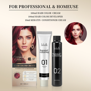 Tinte de Cabello en Crema Herbal Sin Amoníaco Jelsilk, Fácil de Usar, Fórmula Profesional con Keratina, Permanente, Hidratante y de Larga Duración, Cubre el Cabello - Product Image 2