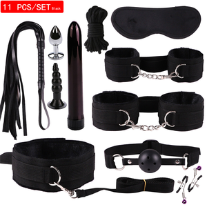 BDSM Contraintes Jouets Sexuels Adultes Roleplay Menottes En Cuir SM Kit Préliminaires Adulte Uniforme SM Produits Fouet Sexe <span class=keywords><strong>Bondage</strong></span> Pour Les Couples - Product Image 3