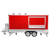 Chariots de vente ambulante à 4 roues en acier inoxydable, camion de restauration rapide, kiosque mobile rapide/remorque alimentaire mobile rapide pour la crème glacée et les en-cas