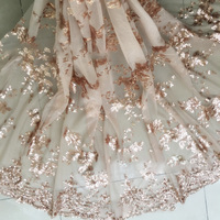 Haute qualité fleur dentelle paillettes broderie tissu français Tulle dentelle tissu pour robe de soirée de mariage