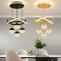 Lustre suspendu LED moderne de luxe à 3 couleurs et intensité variable, prix usine ODM, pour îlot de cuisine, salle à manger et salon