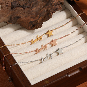 Tobillera de estrella 3D de buena suerte a la moda para mujer <span class=keywords><strong>tobilleras</strong></span> de acero inoxidable chapadas en oro de 18K para pulsera de <span class=keywords><strong>pie</strong></span> joyería - Product Image 4