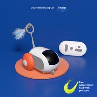Jouet intelligent pour animaux de compagnie : Balle télécommandée pour chat avec plumes interchangeables et fonction d'évitement d'obstacles, également adaptée aux chiens