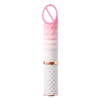 Vibrateur réaliste pour femmes avec fonctions de poussée et de vibration pour stimulation du point G et du clitoris, jouet sexuel pour adultes.