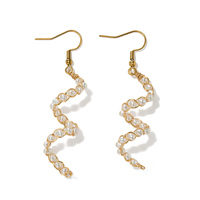 84 types de boucles d'oreilles pendantes en perles de pierre naturelle tressées, faites à la main, en forme de méduse, parapluie, libellule, bijoux cadeaux pour femmes