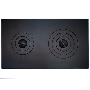 <span class=keywords><strong>Plaque</strong></span> de cuisson en fonte avec anneaux amovibles pour poêle à bois, four et barbecue - Product Image 2