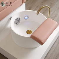 Chaise de pédicure ShiLu ZY02 de haute qualité, moderne, en acier inoxydable rose, siège réglable, pour salon de manucure