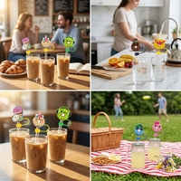 Bouchon de paille en silicone à motif illustré personnalisé