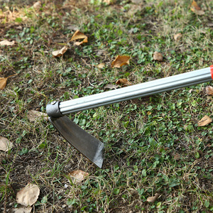 Small Garden Hoe Carbon Steel Curved Blade 23 In Width 12 In Length Red And Silver For Weeding Digging Planting - Product Image 2