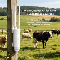 Punto de Acceso Inalámbrico para Exteriores WiFi6 de 1800 Mbps, Doble Banda, IP67, Resistente al Agua, Alimentado por PoE, Largo Alcance, para Granjas, Parques, Villas