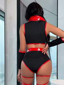 2023 nouveau Design ensemble de Lingerie <span class=keywords><strong>Sexy</strong></span> uniforme rouge et noir avec des Costumes de <span class=keywords><strong>Ninja</strong></span> de Playwear élégants - Product Image 4