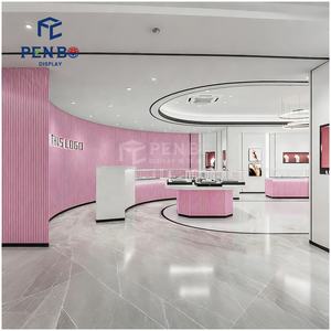 Diseño Interior de Joyería de Estilo Romántico Rosa de Alta Gama Moderna, Vitrina de Joyería Personalizada para Tienda Minorista - Product Image 3