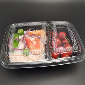 PP microonde diviso in plastica bio degradabile cibo caldo vassoio vano 2 pasto contenitori di preparazione - Product Image 2