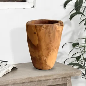 批发12英寸木质装饰碗根木碗家居装饰木质花瓶装饰中心件