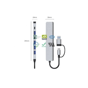 Adaptateur multiport <span class=keywords><strong>Hub</strong></span> d'extension USB Type C 7 en 1 pour ordinateurs portables MacBook et Windows Type C - Product Image 1