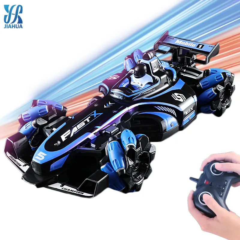 F1 Side Rc Stunt Car Racing Dazzle Diecast Cars Formula Models Spray Music Remote Control Car Toy