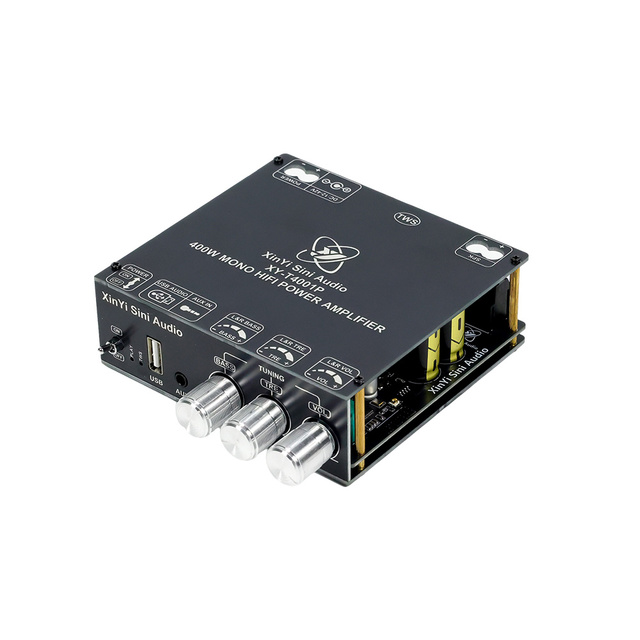 XY-T4001P Mono 400W Bluetooth Amplifier Board TPA3223 Chip TWS Wireless Pair Treble Bass Adjust Subwoofer Audio Module