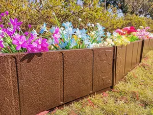 15cm de altura 3.6m comprimento Sustentável Brick Effect Garden Edging Simplesmente Martelo em Usar as Estacas Anexadas Lawn Flower Bed Border