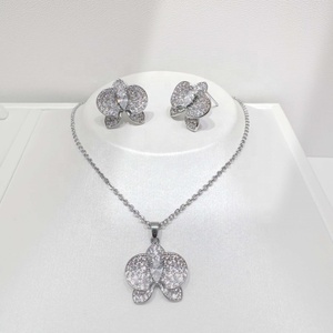 wholesale plata 925 <b>silver</b> <b>necklace</b> and earring <b>set</b> korean gold plated gift luxury bridal women fashion butterfly jewelry <b>sets</b> - Product Image 3