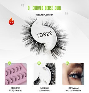 Mi giả <span class=keywords><strong>2025</strong></span> mới, 10 đôi, 18mm, 6D, lông vũ mềm mại, làm thủ công, kiểu dáng thanh mảnh, giống lông chồn, 12mm, dải đầy đủ, trang điểm tổng hợp - Product Image 3