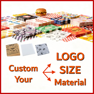 Custom Logo Printed Greaseproof Waterproof PE Coated Food Grade <b>Paper</b> Sheets Sandwich Burger Bread <b>Wrap</b> Wholesale Packaging - Product Image 3