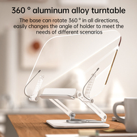 Boneruy R15 Produk Baru Logam Aluminium Aloi Transparan Bening Akrilik Baca Berdiri 360 Putar Dapat Disesuaikan Lipat Bookend