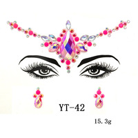 Nouveauté usine : Autocollant facial en strass et diamants pour maquillage de scène et performance, effet cristal