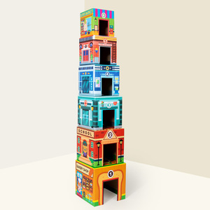 Jeu de blocs de construction en bois pour l'apprentissage précoce, thème circulation et scène de rue, compatible avec les voies de locomotives <span class=keywords><strong>Thomas</strong></span> - Product Image 2