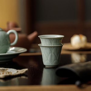 Guanlan Banana Moonlight Ceramic <b>Teacup</b> Small Size Tasting Cup Porcelain Retro New Chinese Style Kung Fu Tea Set - Product Image 1