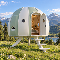 Maison capsule spatiale préfabriquée moderne, pod de glamping modulaire de luxe, cabane dôme panoramique pour hôtel-resort