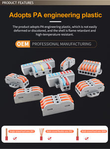 Bloque de terminales de cable eléctrico de alta calidad Conectores de cable de palanca rápida de empuje bilateral para conector de palanca de iluminación - Product Image 3