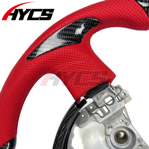 Volante Deportivo Personalizado con LED, RPM, Cuero Rojo y Fibra de Carbono para Toyota 86 GR86 GT86 TRD GTS Estilo Cb para Subaru BRZ <span class=keywords><strong>STI</strong></span> <span class=keywords><strong>Ts</strong></span> - Product Image 3