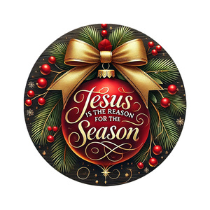 Spot décorations de noël pendentif en bois étiquette volante <span class=keywords><strong>série</strong></span> père noël bonhomme de neige wapiti rond signe plaque de porte - Product Image 1