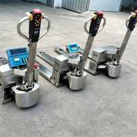 Chariot à palettes électrique étanche en acier inoxydable 304 de 2 tonnes avec balance numérique intégrée