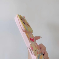 Coque de téléphone en silicone souple antichoc motif Ours Dessert House de dessin animé mignon pour iPhone 17 Pro Max 16 15 14 13, bleue et rose