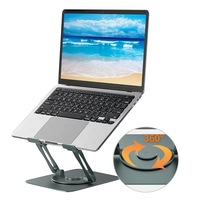 360 support d'ordinateur portable portable pliable rotatif hauteur réglable pivotant ordinateur portable en acier Riser s'adapte à tous les supports d'ordinateur portable ergonomiques