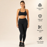 Ensemble de sport pour femme avec logo personnalisé, comprenant un legging de yoga moulant effet froncé et un soutien-gorge de sport